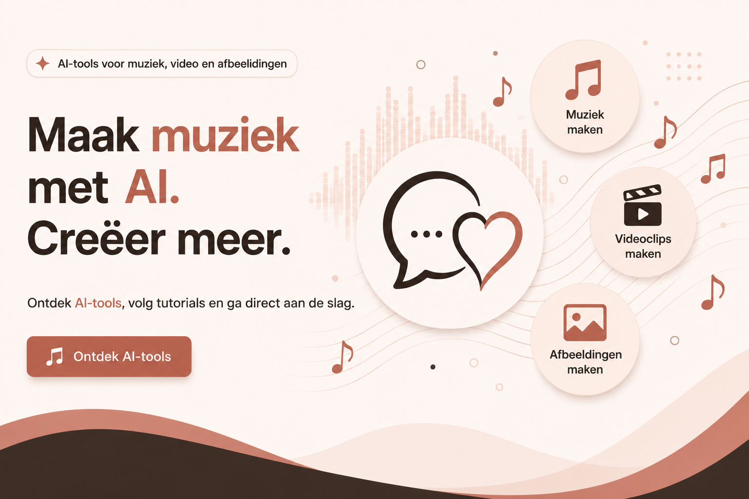 AI muziek maken met tools voor muziek, videoclips en afbeeldingen